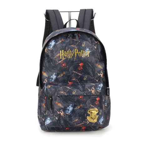 Mochila Harry Potter Preto Hogwarts Dourado Original No Shoptime