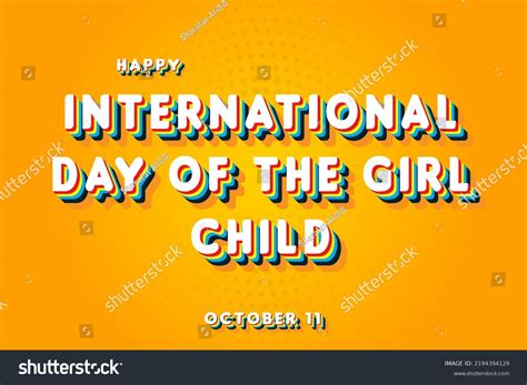 Happy International Day Girl Child October Stock Vector Royalty Free