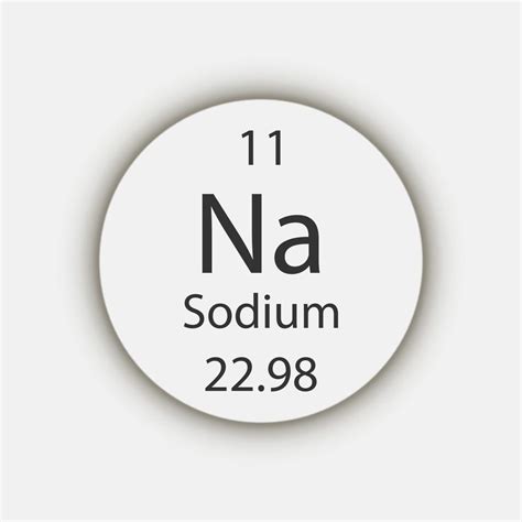 Sodium Symbol Chemical Element Of The Periodic Table Vector