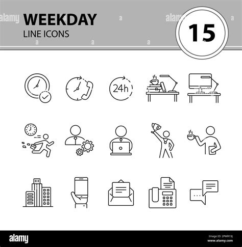 Weekday Line Icon Set Stock Vector Image And Art Alamy