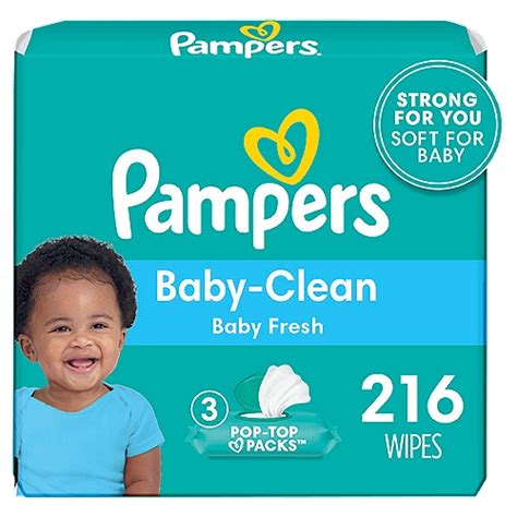 Pampers Baby Wipes Baby Fresh Scented 3x Pop Top Packs 216 Count The