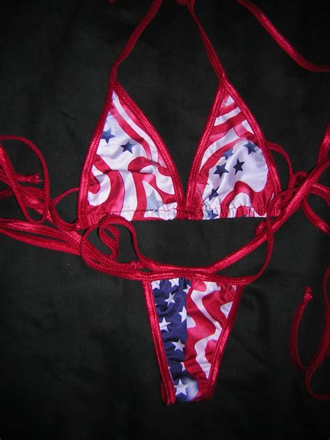 Stars Stripes Thong Bikini Swimsuit Exotic Dancewear