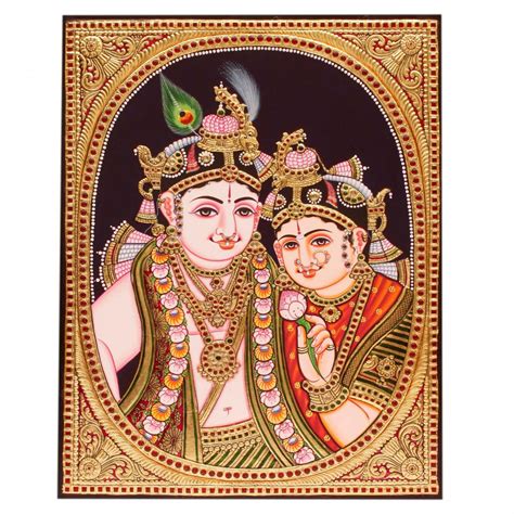 Tanjore Painting Krishna With Radha