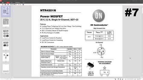 7강 Mosfet 실무 활용1 Ntr4501N N Ch Mosfet Datasheet 주요 파라미터 값 살펴보기 n 채널