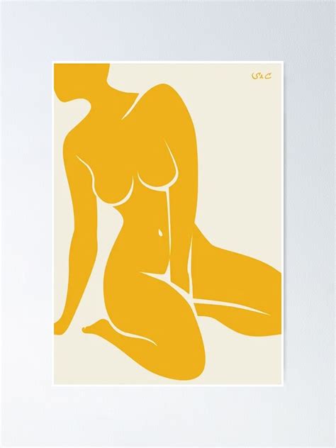 H Matisse Yellow Nudes Inspired Abstract Woman Nude Body Figure