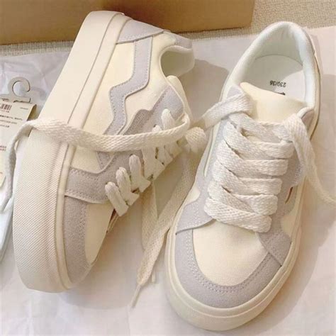 Giày thể thao nữ chất vải dáng basic cá tính đế cao màu đen trắng kem năng động trẻ trung hot