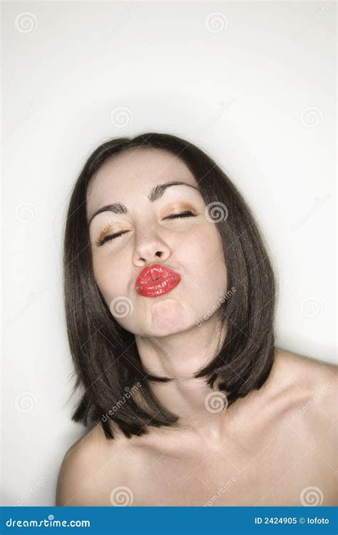 Nude Woman Puckering Lips Stock Image Image Of 061026g0263 2424905
