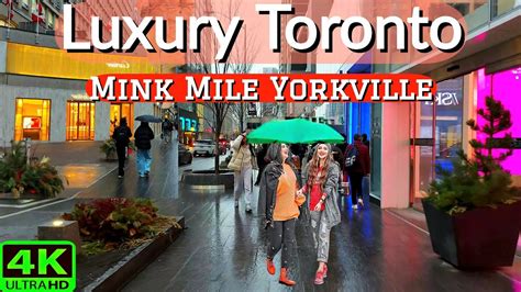 4KTORONTO RUSH HOUR WALK IN UPSCALE BLOOR YORKVILLE YONGE ST