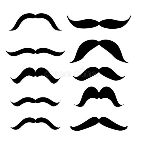 Set Of Mustache Mustache Collection Retro Style Illus Stock