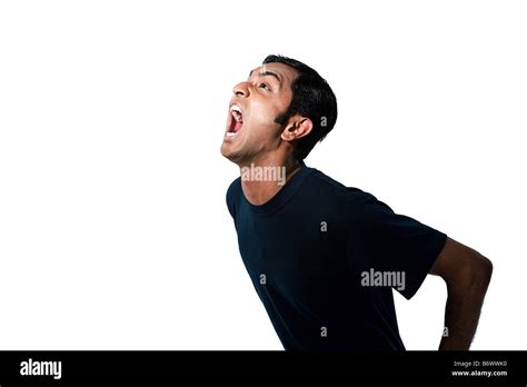 Portrait Of A Young Man Shouting Stock Photo Alamy
