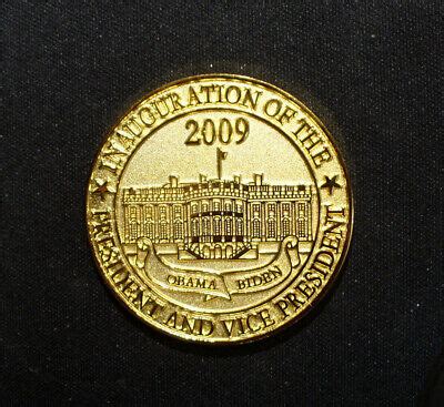 Obama Biden 2009 Inaugural Gold Plated Uncirculated Medal EBay