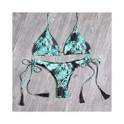 Dwucz Ciowy Str J K Pielowy Dla Kobiet Bikini Na Wakacje We Wzory Klasyczny Wygodny Modny Seksowny