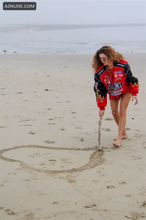 Blanca Blanco In A Red Racing Jacket And Matching Bikini Bottoms AZNude