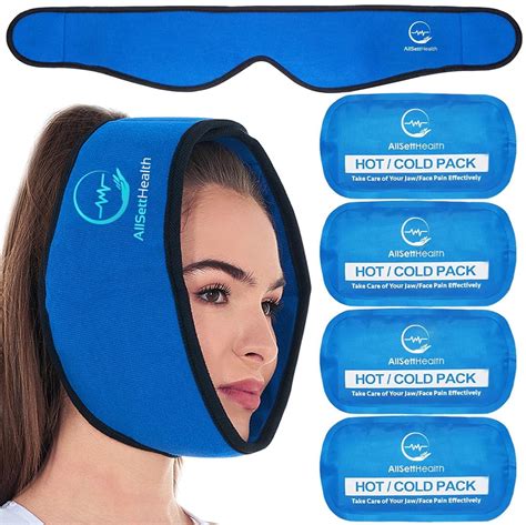 Face Ice Pack Wrap For Tmj Relief Wisdom Teeth Jaw Head And Chin Reusable Hot And Cold Gel