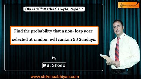 Q6 Find The Probability That A Non Leap Year Selected At Random Will