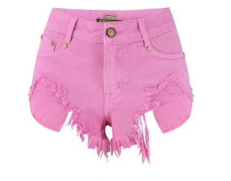 Generic Women S High Waist Slim Wear Irregular Leak Pocket Nightclub Hot Pants Ghost Pink Beach