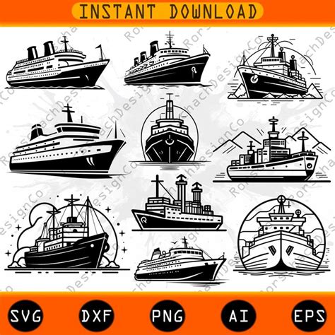 Ship Svg Bundle Ship Clipart Pack Ship Svg Titanic Svg Ocean Svg