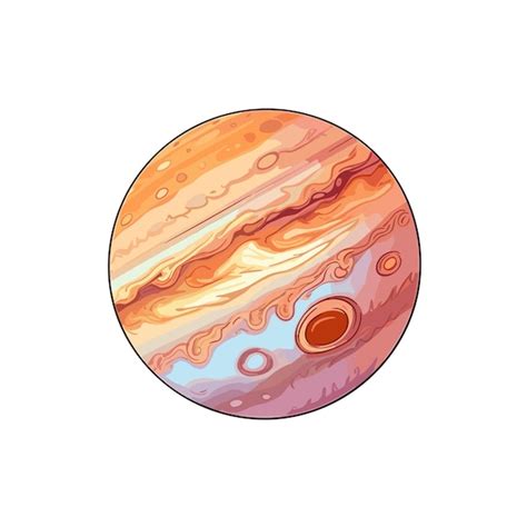 Premium Vector The Planet Jupiter On A White Background Cartoon