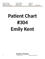 Emily Kent Chart Docx Patient Emily Kent