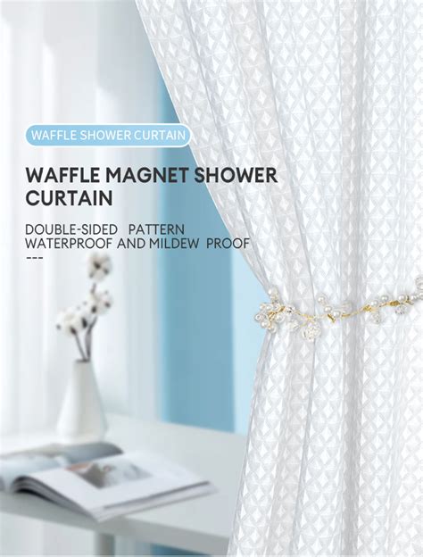 Waffle Shower Curtain Waterproof With Rod Bathroom Modern Design Shower