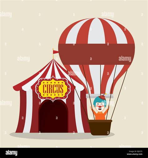 Clown Circus With Balloon Air Flying Stock Vector Image Art Alamy