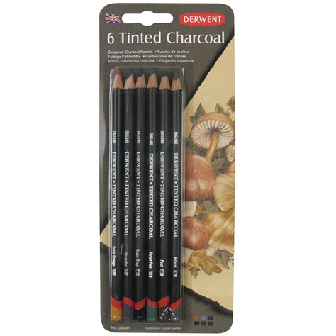 Derwent Tinted Charcoal Pencil 6 Pencil Set