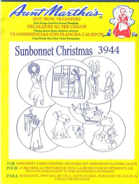 Amazon Sunbonnet Christmas Aunt Martha S Hot Iron Embroidery Transfer