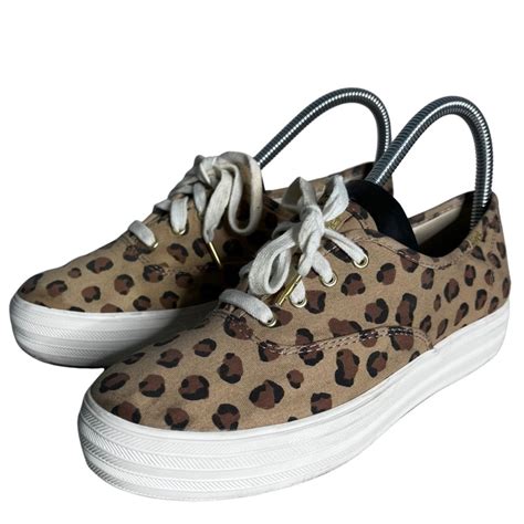 Keds Platform Womens Animal Leopard Print Lace Up Br Gem
