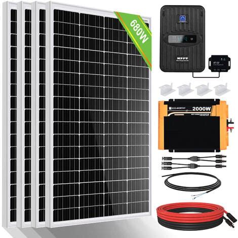 Eco Worthy W V Kit Solaire Complet Avec Batteries Pour Caravanes