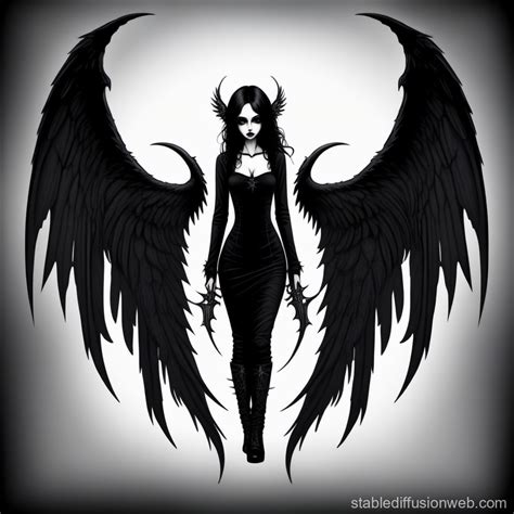 Gothic Logo of Fallen Angels | Stable Diffusion Online