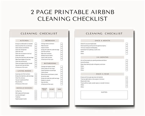 Airbnb Cleaning Checklist Canva Editable Housekeeping Etsy Finland