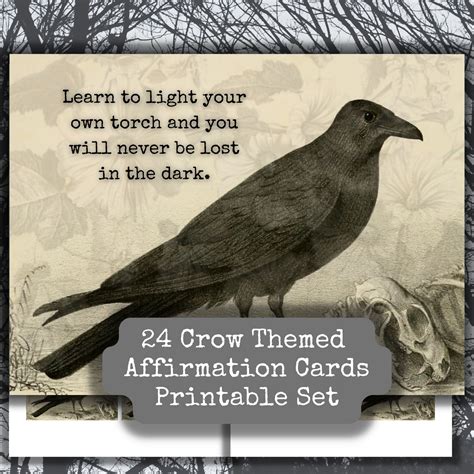 Advice From A Crow Printable Cards Vintage Crow Ephemera Crow Spirit