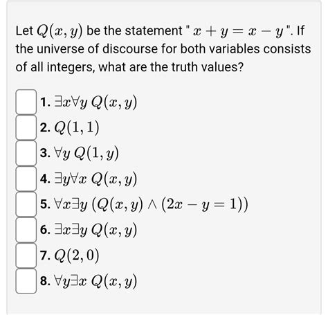 Answered Let Qx Y Be The Statement X Y X Y If The