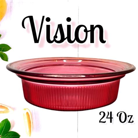 Corningware Kitchen Vtg Purple Cranberry Vision Oz Round