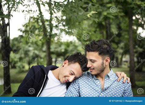 Gay Couple Love Outdoors Concept Stock Photo Image Of French Italian