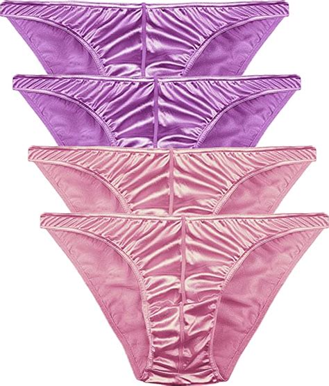 Mens Satin Bikini Briefs Panties Small To XL Silky Sexy Mens Underwear Multi Pack At Amazon Men