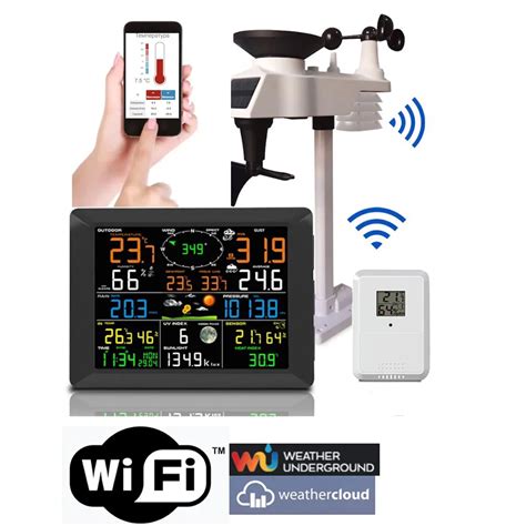 Купить Метеостанция Беспроводная для дома и улицы с датчиком, Wi-Fi ...