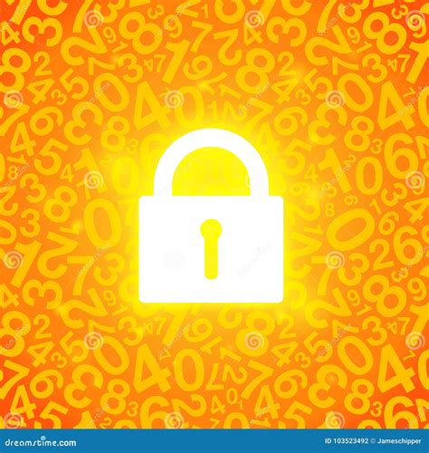 Orange Glowing Lock And Map Stock Vector Illustration Of Style Code