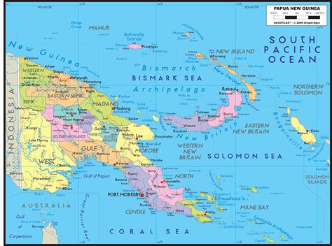 Papua New Guinea Provinces Map