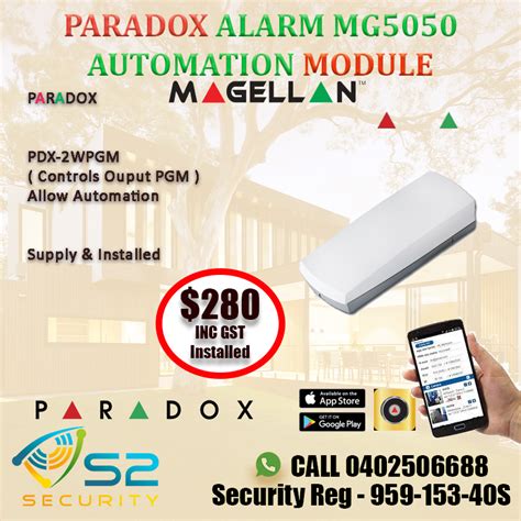 PARADOX ALARM MG5050 AUTOMATION MODULE S2 Security