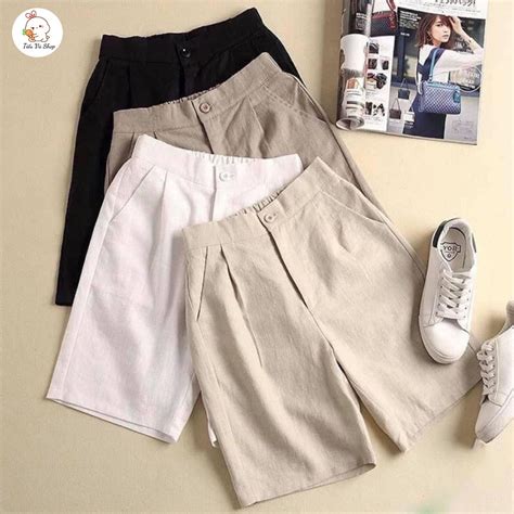 Quần Short Đũi Xuất Hàn Không Nhăn Lưng Chun BigSize đến 75kg Siêu Hot 001 Shopee Việt Nam