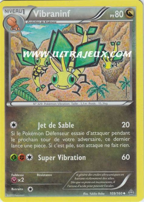 Vibraninf 109160 Carte Pokémon Cartes à Lunité Français Ultrajeux