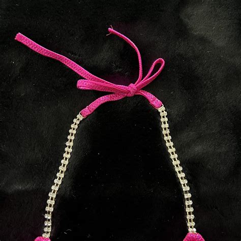 Y K Barbie Core Sparkly Bikini Top With Rhinestones Depop