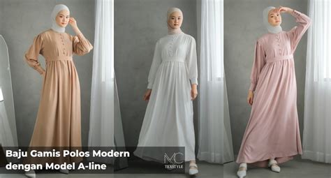 5 Model Baju Gamis Polos Modern Terbaru 2023 - MC Texstyle Blog
