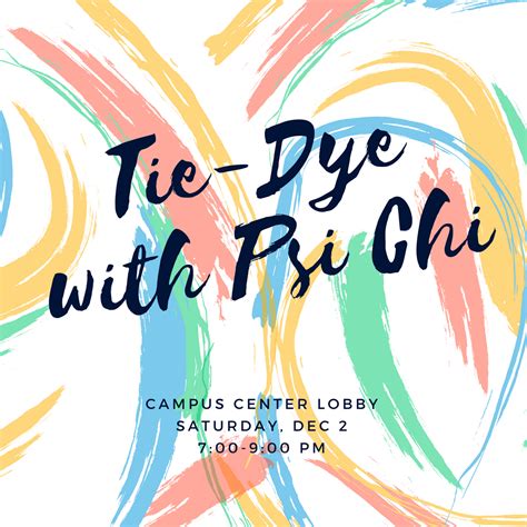 Tie Dye With Psi Chi Psychology Allegheny College