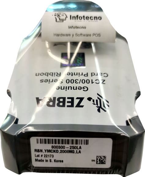 Cinta Ribbon Zebra Color Para ZC300 Y ZC100 YMCKO 200 Imagenes ZT