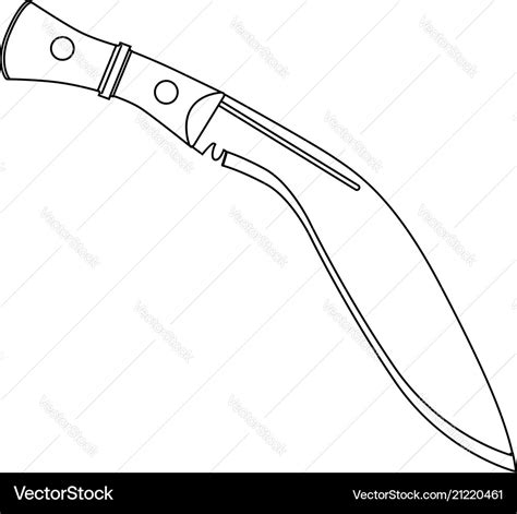 Kukris knife outline Royalty Free Vector Image