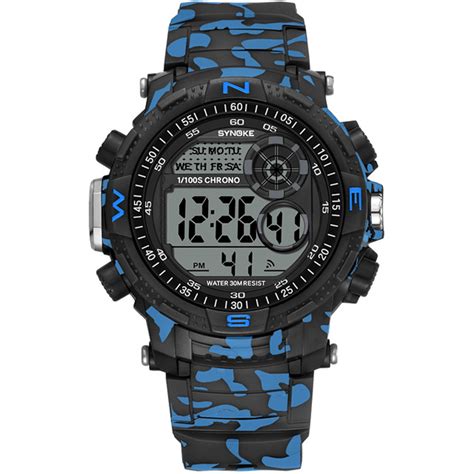 Synoke 9033 Sport Men Watch Waterproof Luminous Date Week Display