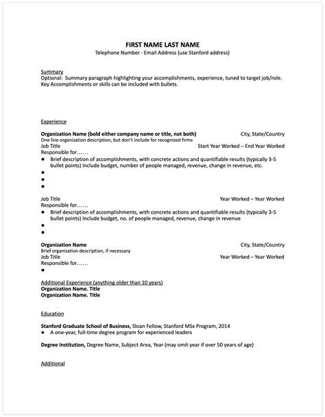 Contoh Cv Harvard
