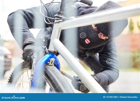 Steal Bicycle Thief On A Bicycle Stock Image Image Of City Lock